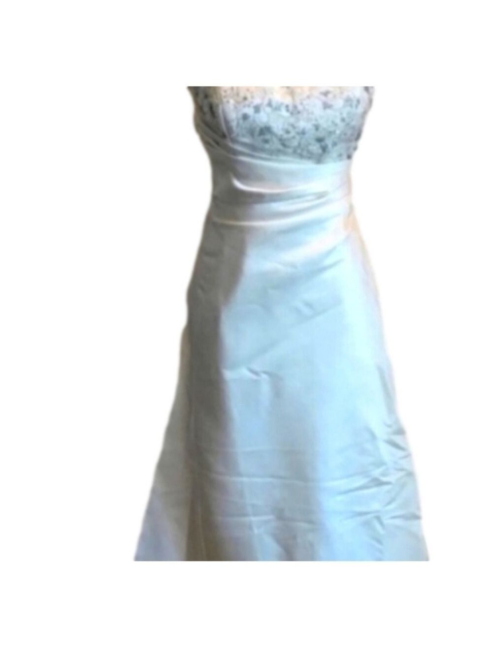 Maggie Sottero Strapless A-Line Wedding Dress Swarovski Crystals Gown Size 4